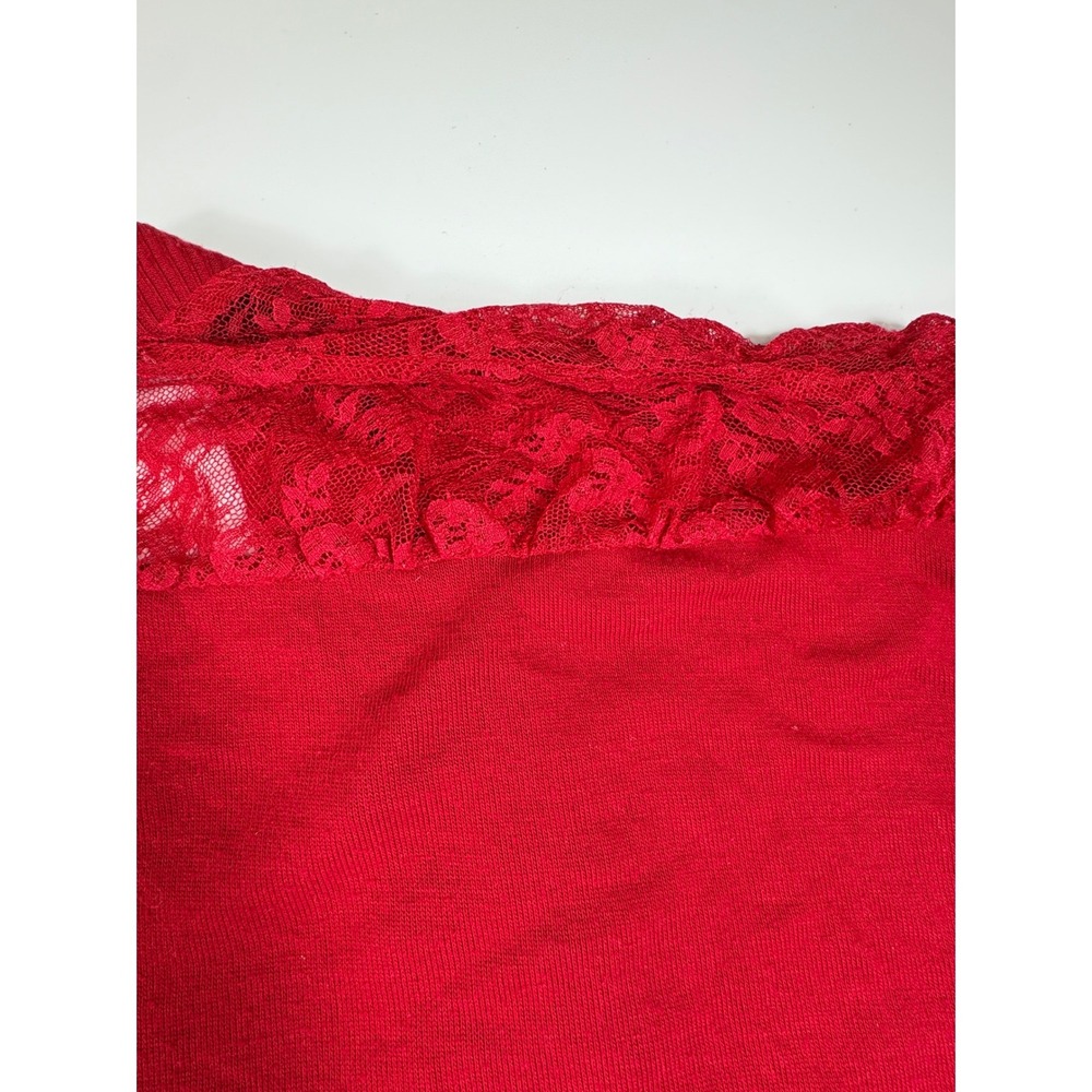 Y2K Candie's Girl Red Glitter Lace Trim Shrug Bolero‎ Top Size L - Picture 8 of 9